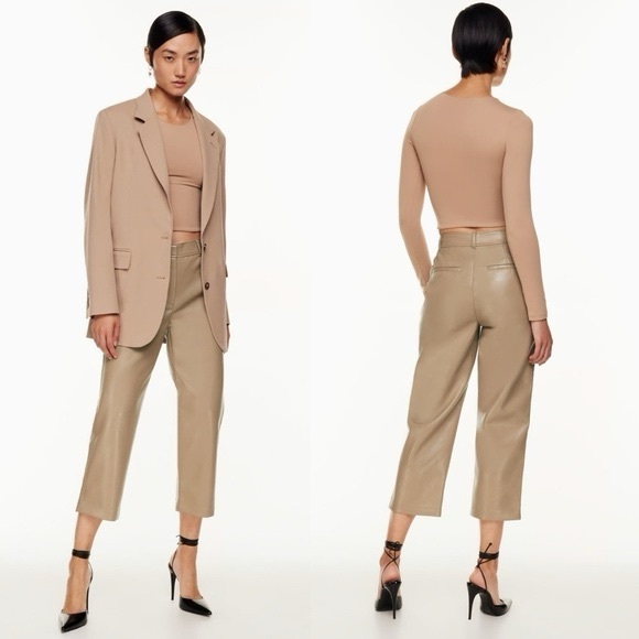 Babaton Pants - Babaton mid rise vegan leather Command pants